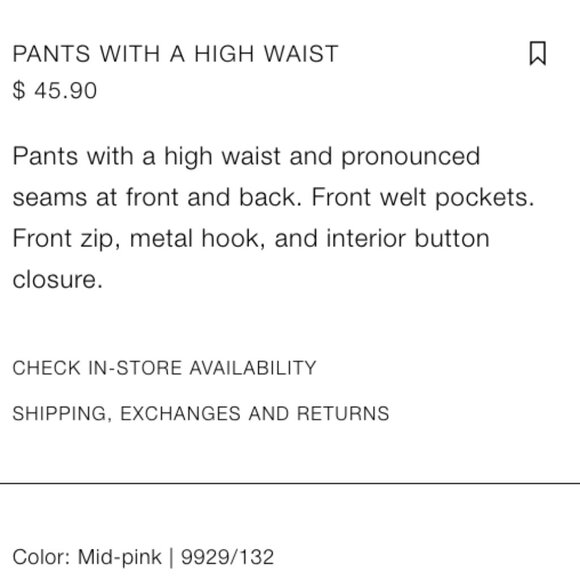 Zara XS High Waisted Pants Pink - Picture 4 of 4